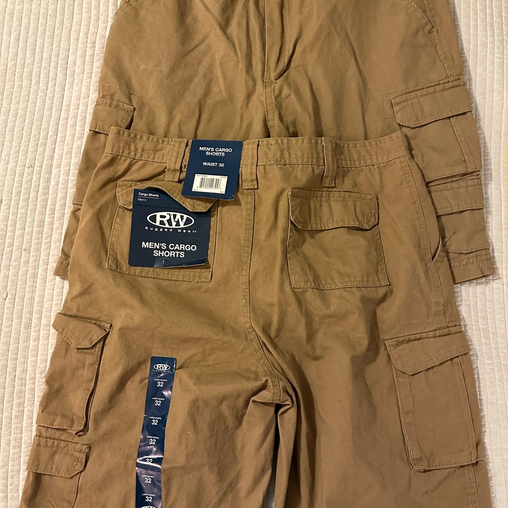 RW Rugged Wear. Men's Cargo Shorts - Tan -qty of 2